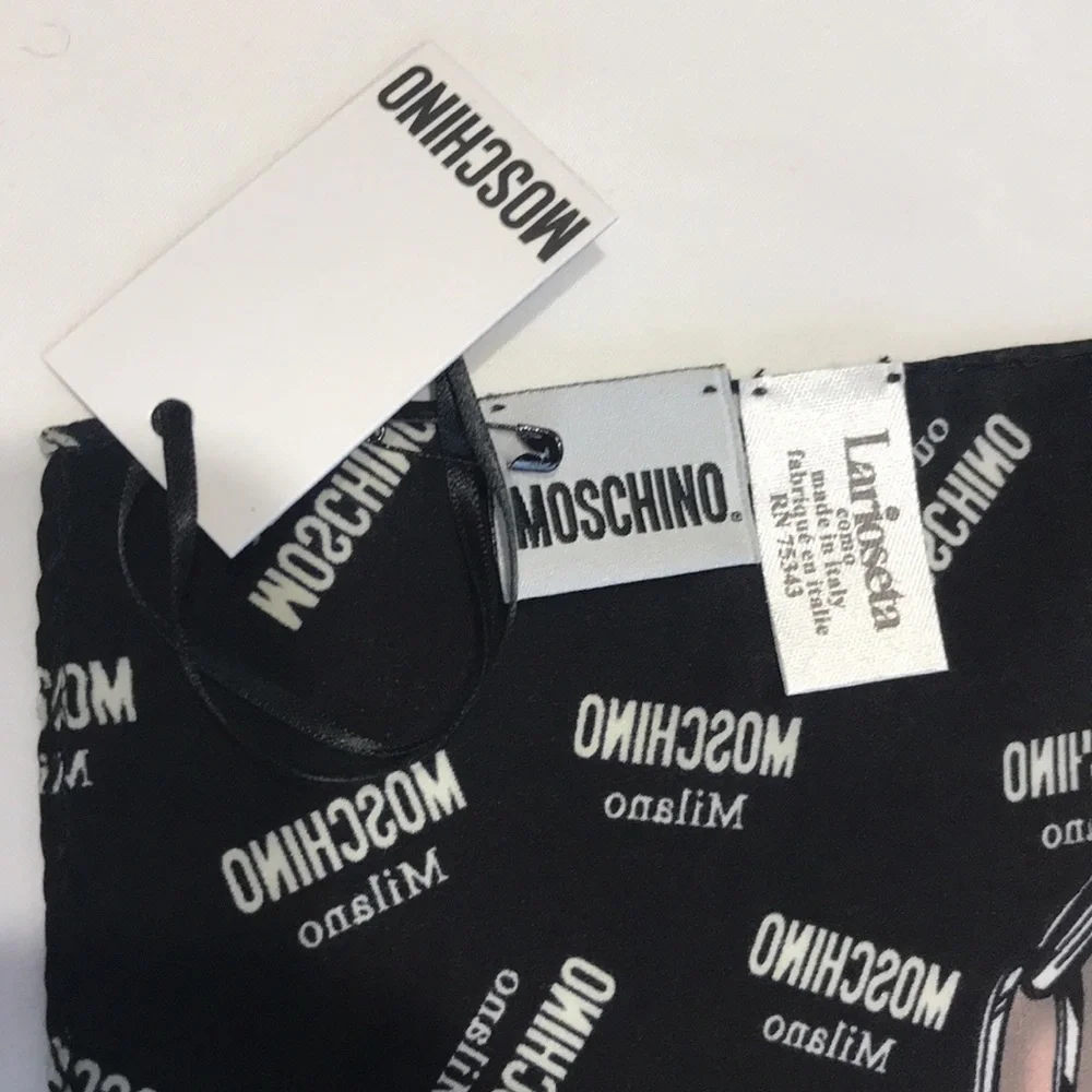 Moschino Silk Scarf Made in Italy 26in x 25in Floral Milano NWT